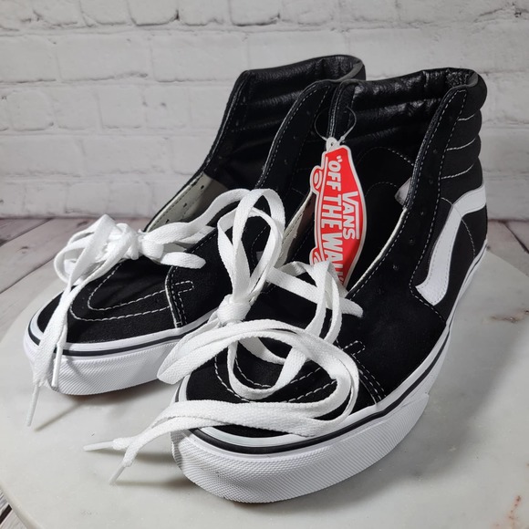 Vans Black and White High-Top Athletic Shoes - Picture 14 of 16